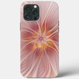 Soft Pink Floral Dream Abstract Fractal Art Flower iPhone 13 Pro Max Case