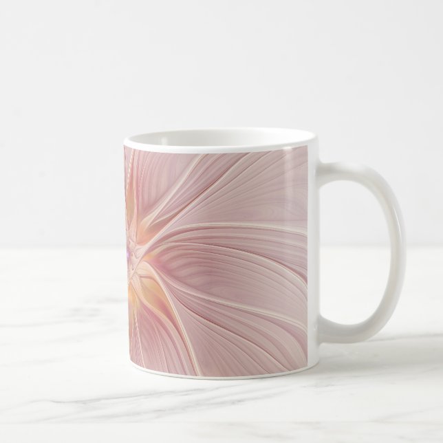 Soft Pink Floral Dream Abstract Fractal Art Flower Coffee Mug (Right)