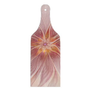 Soft Pink Floral Dream Abstract Fractal Art Flower Cutting Board