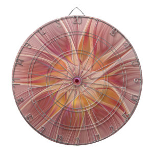 Soft Pink Floral Dream Abstract Fractal Art Flower Dartboard