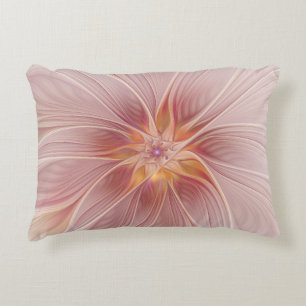 Soft Pink Floral Dream Abstract Fractal Art Flower Decorative Cushion
