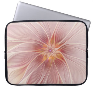 Soft Pink Floral Dream Abstract Modern Flower Laptop Sleeve