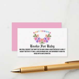  Soft Pink Floral Girl Baby Shower     Enclosure Card