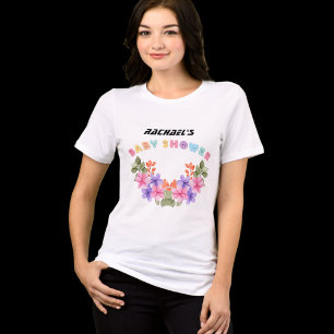 Soft Pink Floral Girl Baby Shower Tri-Blend Shirt