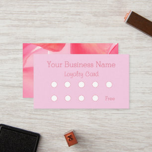 Soft Pink Floral Loyalty Card