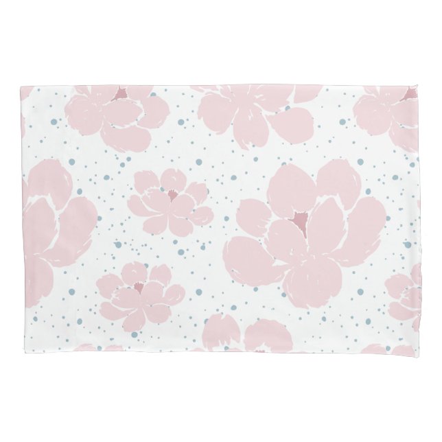 Soft Pink Floral Pillowcase (Front)