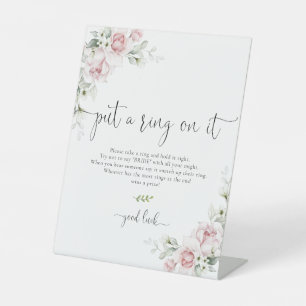 Soft Pink Floral Put A Ring On It Sign