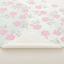 Soft Pink Floral Sherpa Blanket