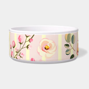 Soft Pink Floral Stripe Pattern