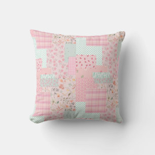 Soft Pink Floral Throw Pillow Elegant Rose Aesth