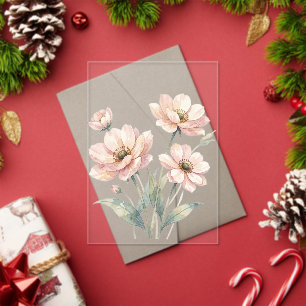 Soft Pink Floral Watercolor Bouquet Art Acrylic Invitations