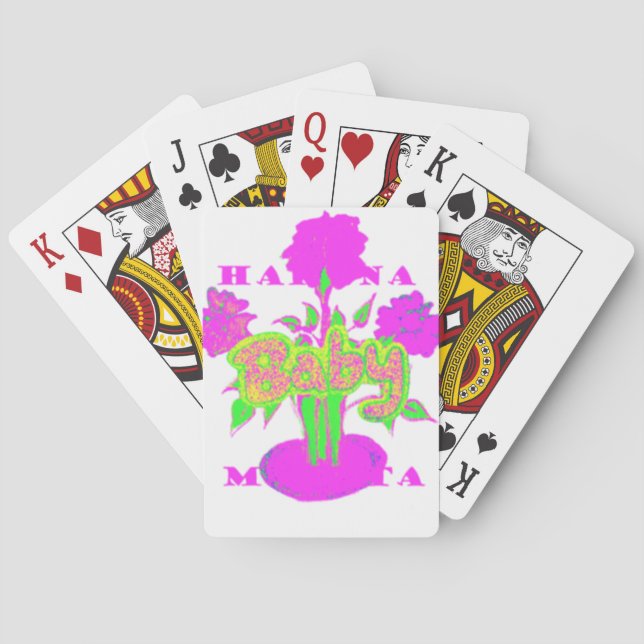 Soft Pink Flower Art: A Baby's Touch. Playing Cards (Back)