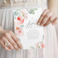 Soft Pink Flowers Elegant Boho Baptism