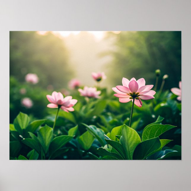 Soft pink flowers poster (Front)