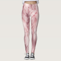 Soft Pink Fluffy Fur Texture Leggings