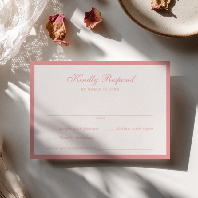 Soft Pink Frame Wedding RSVP Card (Creator Uploaded)