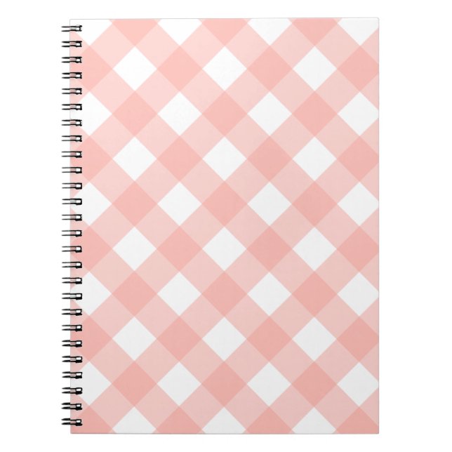 Soft Pink Gingham Notebook (Front)