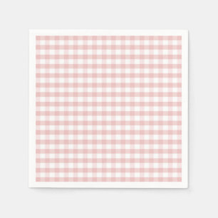 Soft Pink Gingham Plaid Birthday Baby Shower Napkin