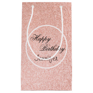 Soft Pink Glitter Confetti Small Gift Bag