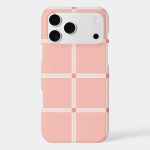 Soft Pink Grid Pattern with Coral Accent