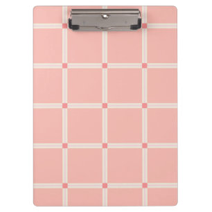 Soft Pink Grid Pattern with Coral Accent  Clipboard