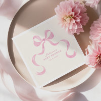 Soft Pink Hand Drawn Bow Baby Shower