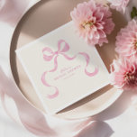 Soft Pink Hand Drawn Bow Bridal Shower Napkin<br><div class="desc">Celebrate in style with these vintage inspired bridal shower napkins featuring a soft pink hand drawn oval frame with a bow.</div>