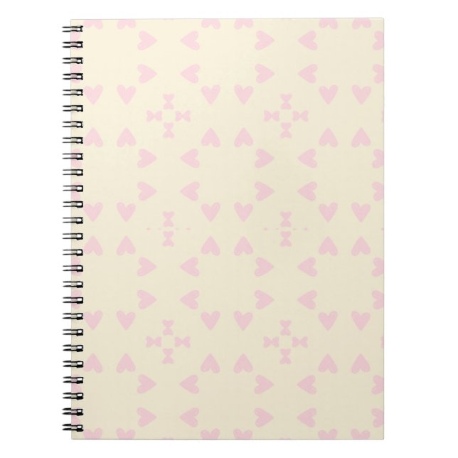 Soft Pink Heart Pattern – Cute Aesthetic Seamless  Notebook (Front)