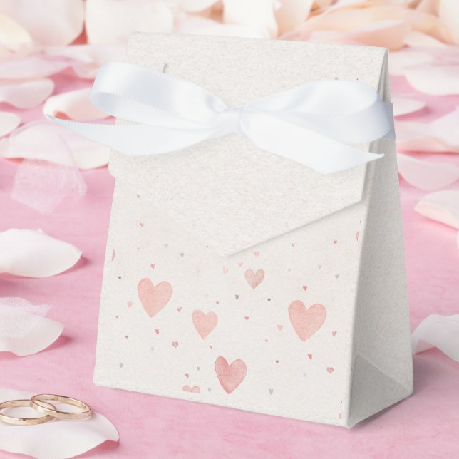Soft Pink Hearts Favour Box (Wedding)