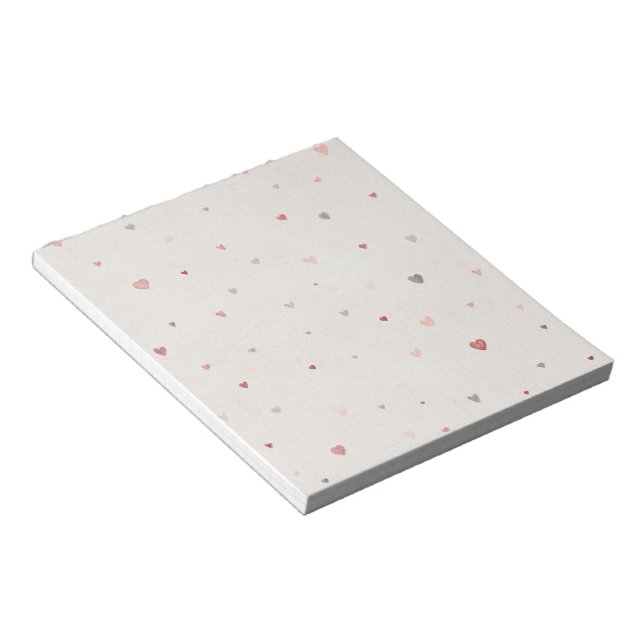 Soft Pink Hearts Notepad (Angled)