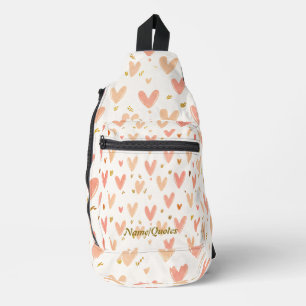 Soft Pink Hearts Seamless Pattern Sling Bag
