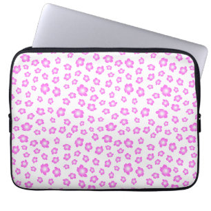 Soft Pink Hibiscus Floral Laptop Sleeve