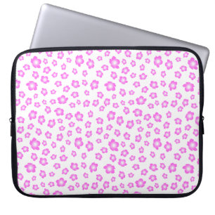Soft Pink Hibiscus Floral Laptop Sleeve