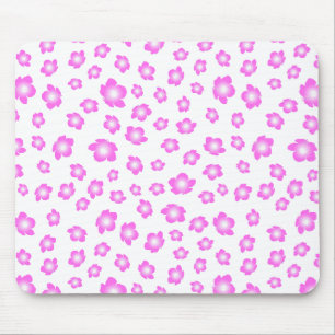Soft Pink Hibiscus Floral Mouse Pad