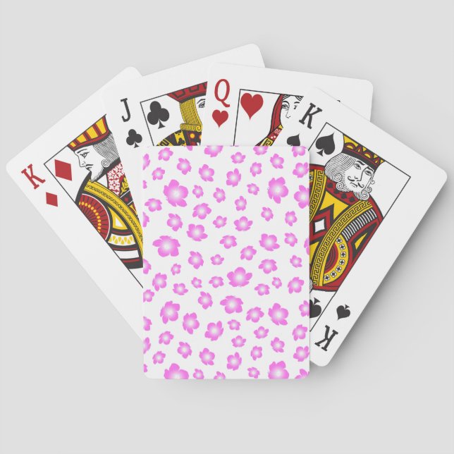 Soft Pink Hibiscus Floral Playing Cards (Back)
