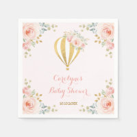 Soft Pink Hot Air Balloon Adventure Baby Shower