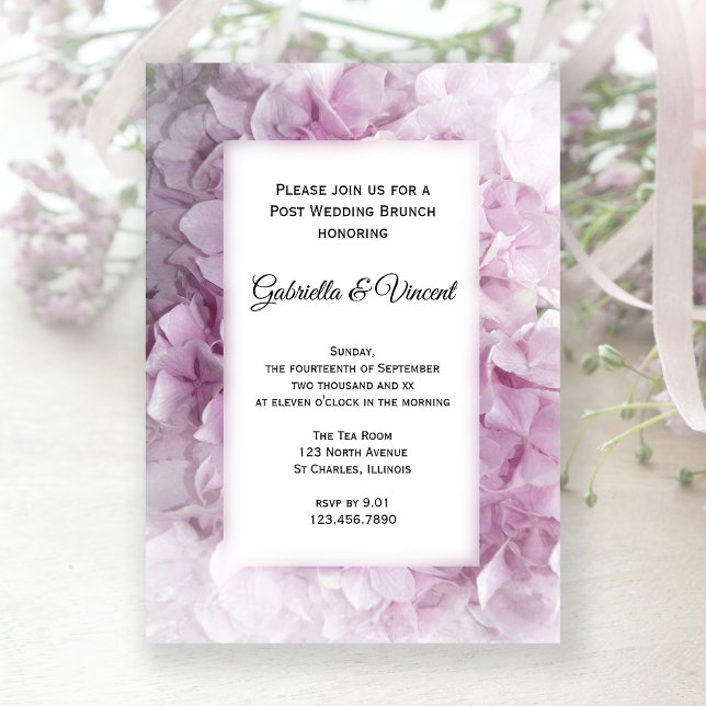 Soft Pink Hydrangea Post Wedding Brunch Invitation (Creator Uploaded)