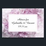 Soft Pink Hydrangea Wedding Advice Cards<br><div class="desc">Have your guests share their words of wisdom with the newlywed couple with the elegant Soft Pink Hydrangea Flowers Wedding Advice Cards. Personalise them with the names of the bride and groom and their garden party marriage ceremony or bridal shower date. These classy custom flowery marriage advice cards feature a...</div>