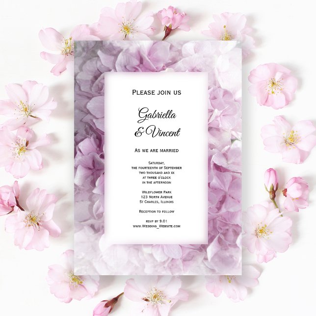 Soft Pink Hydrangea Wedding Invitation (Creator Uploaded)