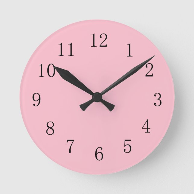 Soft Pink Kitchen Wall Clock (Front)