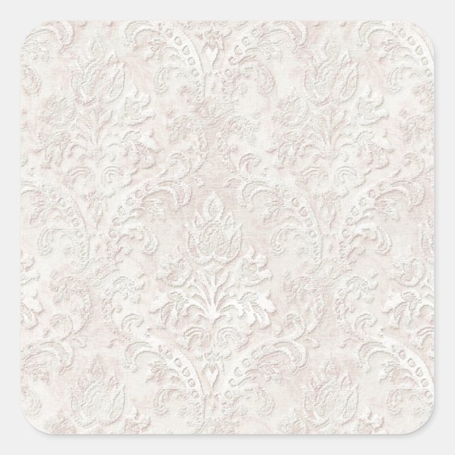 soft pink lace square sticker (Front)