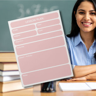 Soft Pink Lesson Planner Pad