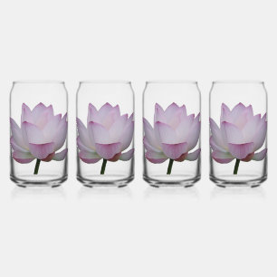 Soft Pink Lotus Flower Wedding  Can Glass