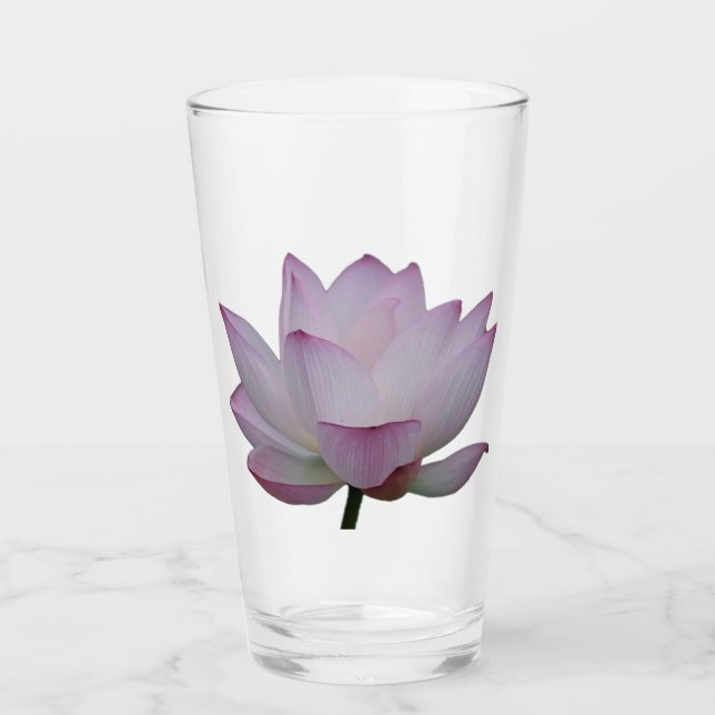soft pink lotus flower wedding  glass (Front)