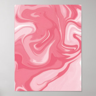 Soft Pink Marble Liquid Fluid Art Pattern Poster