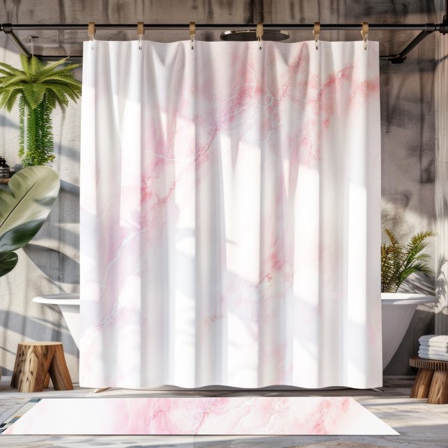 Soft Pink Marble Texture Shower Curtain (Creator Uploaded)
