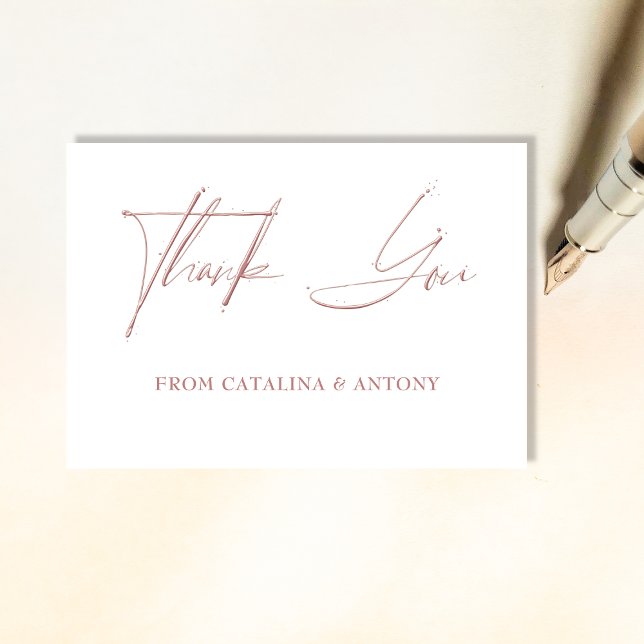 Soft Pink Minimalist Handwritten Thank You Card (Creator Uploaded)