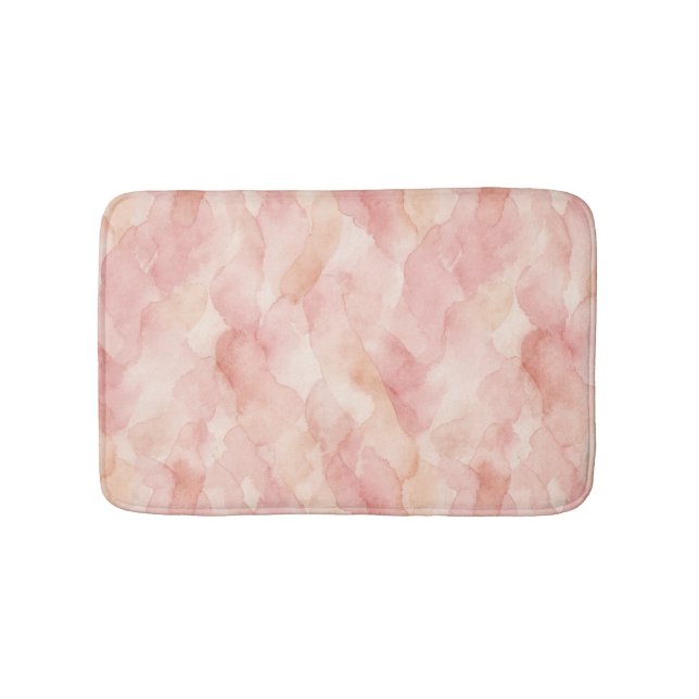 Soft Pink Modern Abstract Design Pattern Bath Mat (Front)