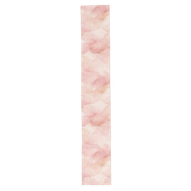 Soft Pink Modern Abstract Design Pattern Long Table Runner (Front)