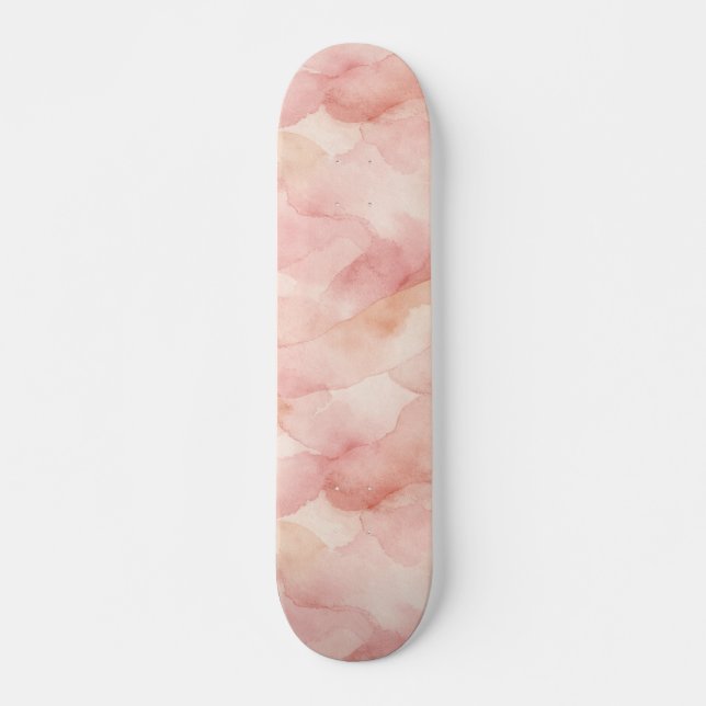 Soft Pink Modern Abstract Design Pattern Skateboard (Front)